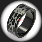 ERB-022 - Mens 8mm TRIBAL Black PVD Stainless Steel Ring