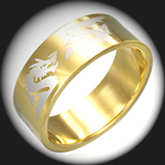 ERG-010 - Mens 8mm CHINESE DRAGON GOLD PVD Stainless Steel Ring