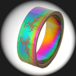 ERN-003 - Mens TRIBAL RAINBOW Composition Stainless Steel Ring