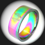 ERN-004 - Mens TRIBAL RAINBOW Composition Stainless Steel Ring