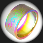 ERN-005 - Mens TRIBAL RAINBOW Composition Stainless Steel Ring