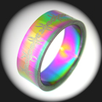 ERN-006 - Mens BARB WIRE RAINBOW Comp Stainless Steel Ring