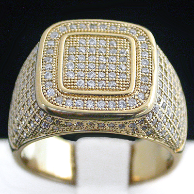 MN-119 Mens Pave Created Diamond Ring