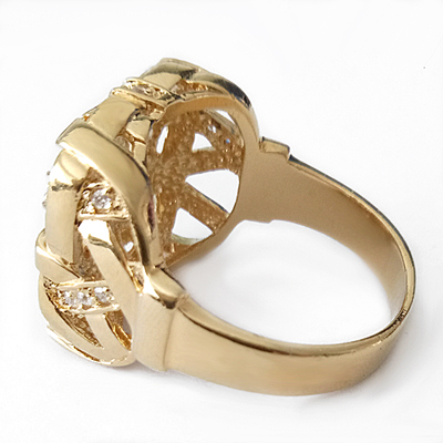 MN-46 Mens Basket Weave Created Diamond Ring