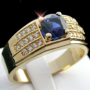 MN-51c Mens 2.25ct Created Sapphire Ring