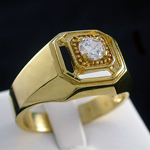 MN-52a Mens .79ct Created Diamond Ring