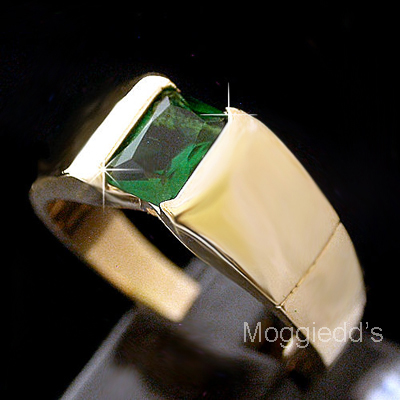 MN-53b Mens 1.8ct Created Emerald Ring