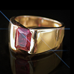MN-53d - Mens 1.6ct Created Ruby Ring