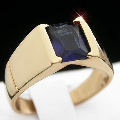 MN-53c Mens 1.75ct Created Sapphire Ring
