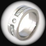 RN-2846 - Mens Created Diamond Stainless Steel Ring