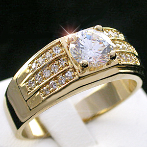 MN-51a Mens 3.79ct Created Diamond Ring