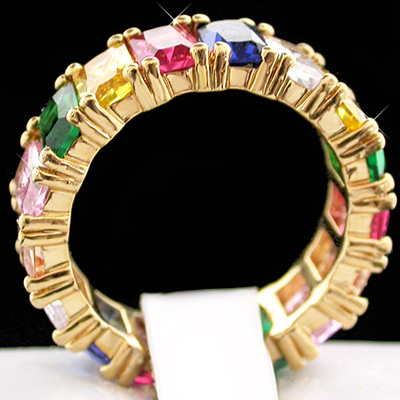 WB-60 LGBT Gay Pride Rainbow 14k GL wedding band ring