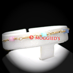 B-158 - Pastel coloured Square Crystalline Link bracelet