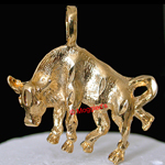 AS-5 3D TAURUS The Bull ZODIAC 24K Gold Layered Pendant