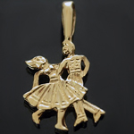 SP-112- DANCING COUPLE 14k Gold Layered Charm Pendant