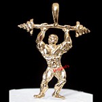 SP-48- 3D Weight Lifter / Muscle Man Charm Pendant