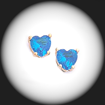BSE-72- December Zircon Heart Stud Earrings