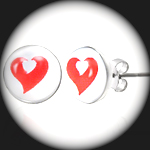 LEB-090 - Mens HEART Stainless Steel Earring