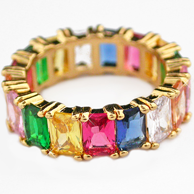 WB-60 LGBT Gay Pride Rainbow 14k GL wedding band ring